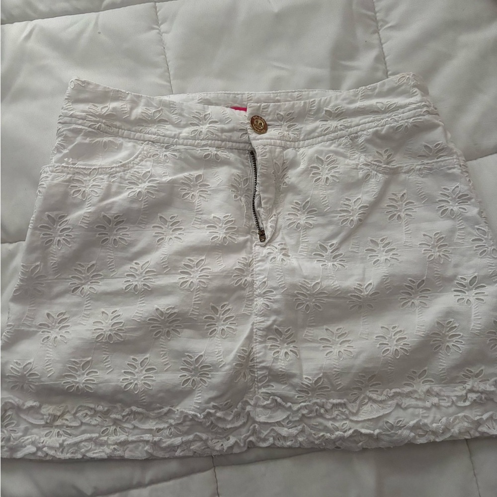 Lily Pulitzer White Eyelet Lace Mini Skirt